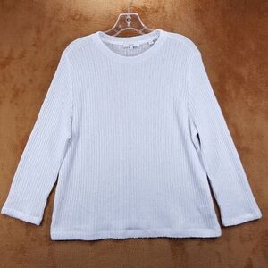 VINCE Sweater Womens XL White Pullover Crew Sheer Loose Knit All Season Layering